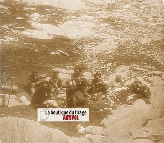 Col de Gistain Pyrénées plaque de verre photo ancienne stéréo sépia 6x13 cm