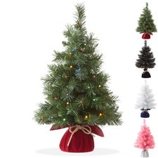 2FT Pre-Lit Artificial Mini Tabletop Christmas Tree with Lights