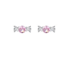 Mini Candy CZ Stud Earrings 925 Sterling Silver Pink Crystal Food Cartilage Tiny
