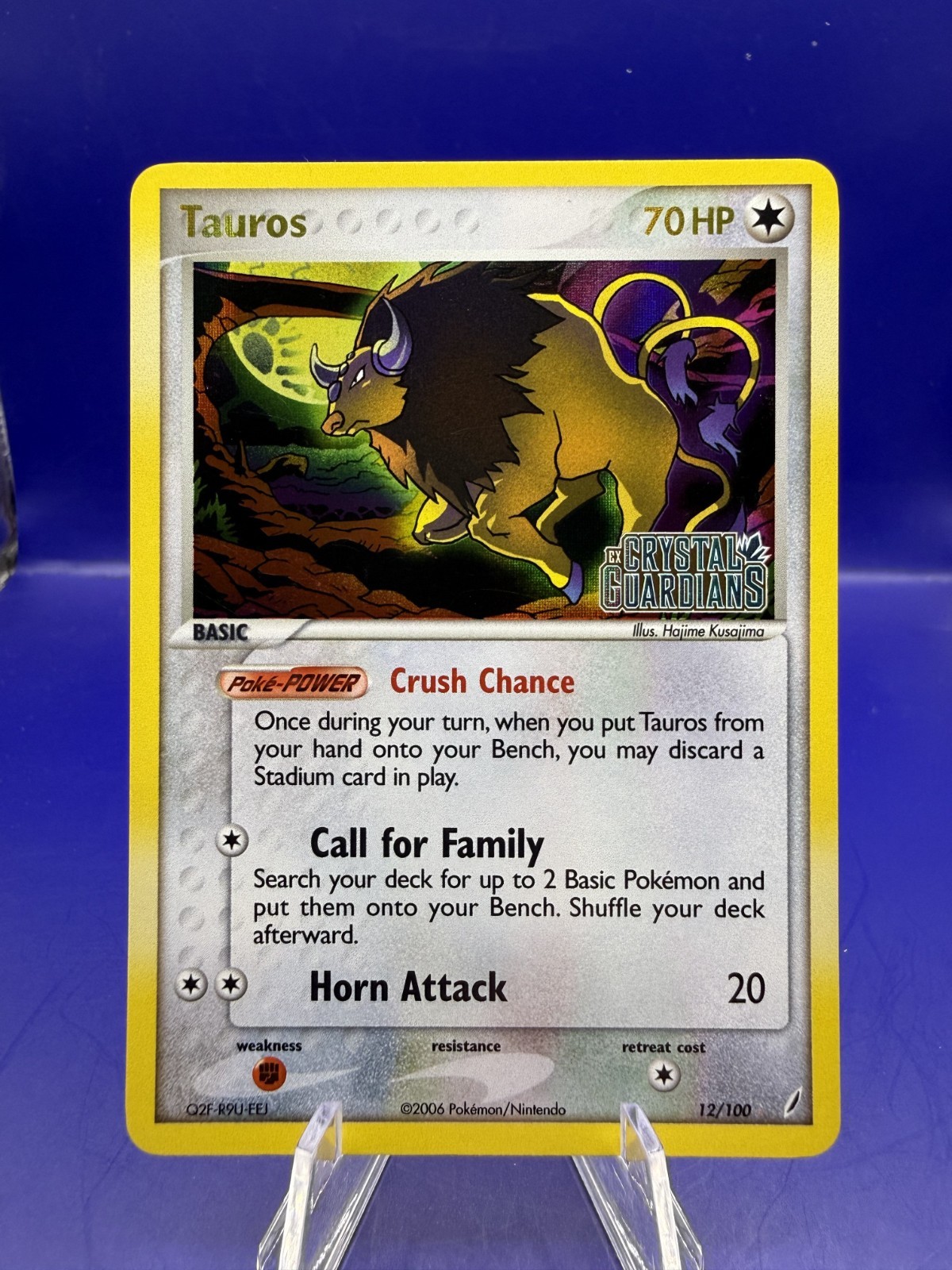 Tauros 12/100 Reverse Holo Stamped Ex Crystal Guardians Pokémon TCG Card NM/Mint