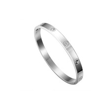 Screw Cross Design Luxury Steel Bracelet With Crystals |  18k Gold Plating