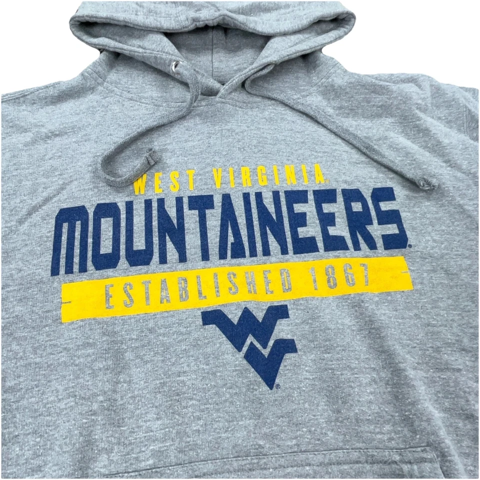 West Virginia Mountaineers Sudadera con Capucha Hombres Gris Medio Sudadera Suéter WVU 82 Foto 4 de 4