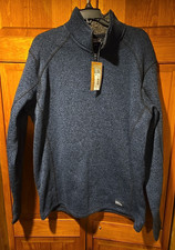 Men's Eddie Bauer Radiator Fleece Quarter Zip Pullover  Large  Navy/Heathe NWT