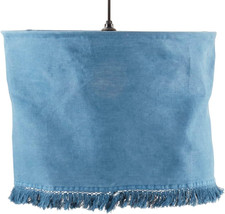 Stonewashed Natural Linen Fringe Lamp Shade for Elegant Home Decor