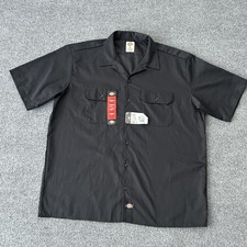 Dickies Shirt Mens XL Black Original Fit Short Sleeve Work Button Up 1574BK