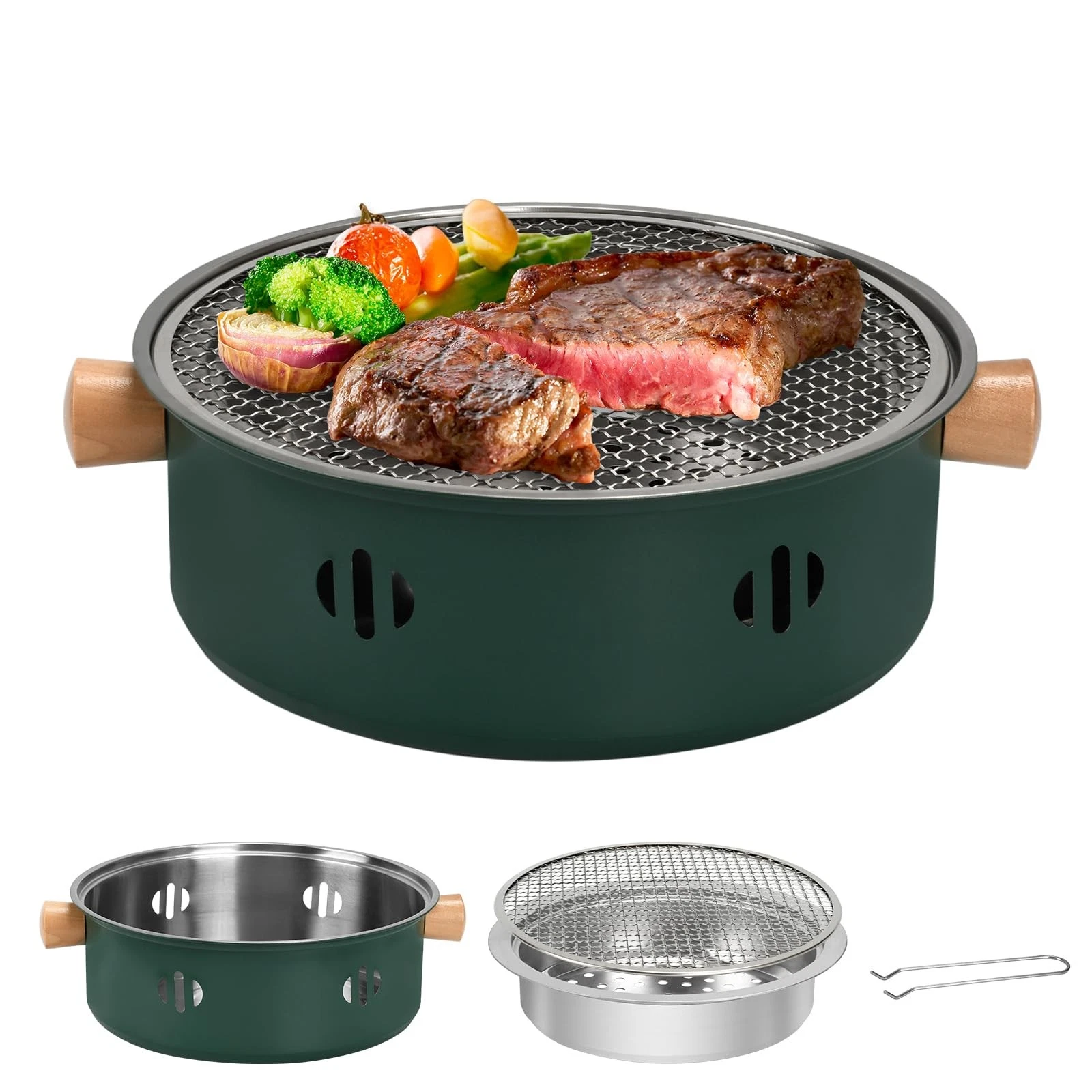 Portable Charcoal Barbecue Grill, 1pc Mini BBQ Grill Multifunctional Charcoal...