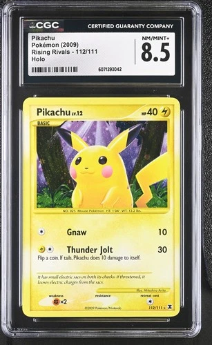 CGC 8.5 Pikachu 2009 Rising Rivals 112/111 Holo Pokemon Card