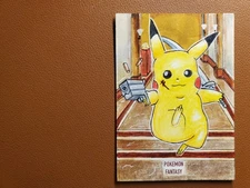 Pikachu Pokemon Fantasy PSC Sketch Card by Drei Full Art TCG