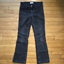 Abercrombie Kids Girls Low Rise Bootcut Jeans Black Dark Wash Pockets 15/16