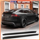 For Tesla Model X 2016-2023 Real Carbon Side Skirt Extension Panels Lip Spoiler