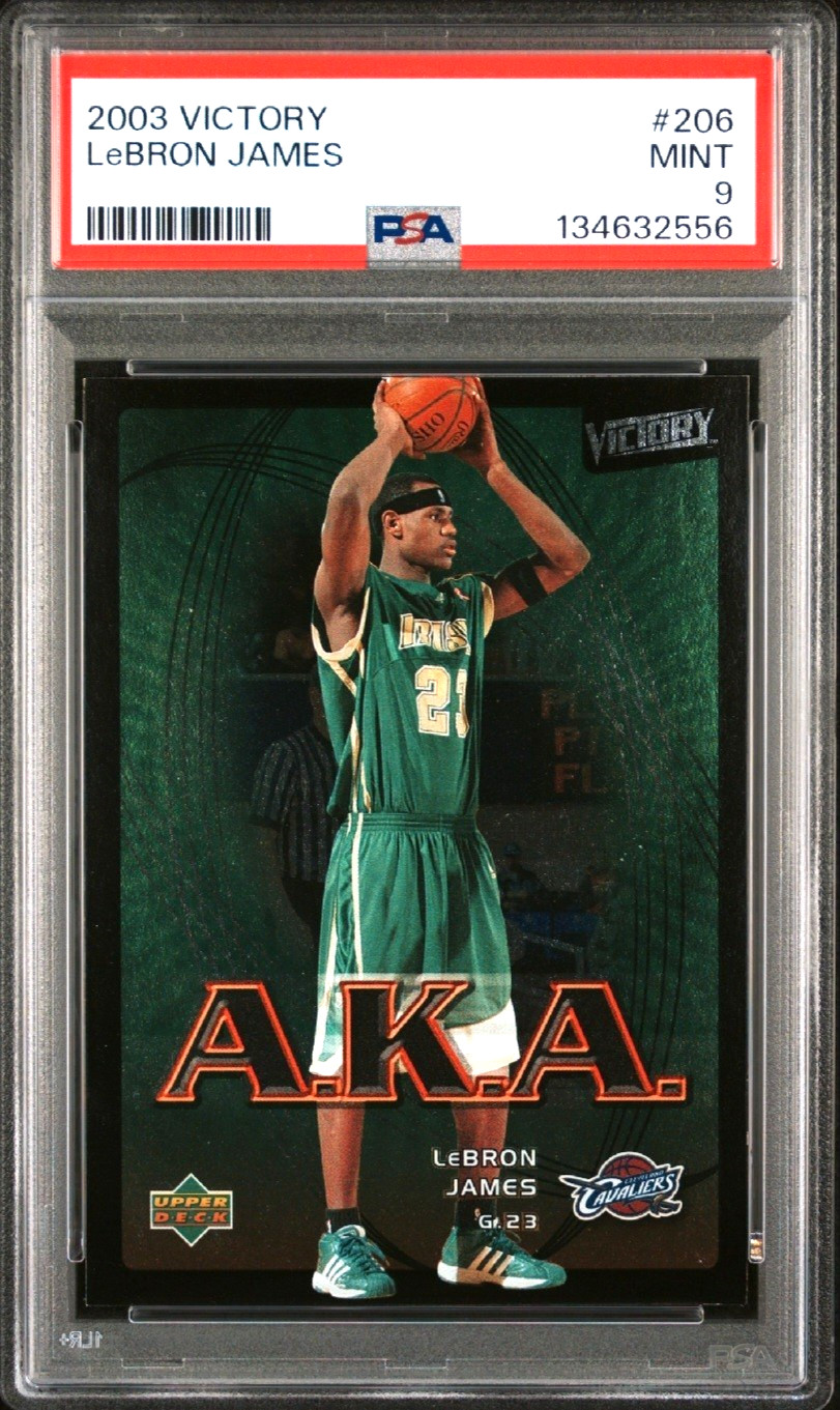 2003-04 Upper Deck Victory #206 Lebron James AKA King Rookie PSA 9 MINT SP #PM