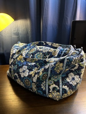 Vera Bradley Windsor Navy Molly Large Duffel Bag Blue