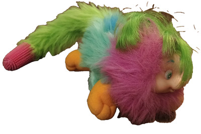 Vtg Furry Li l Brush A Loves Twinkle Berry Neon Plush AMToy 1987 wrist band CUTE