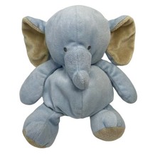 Carter's 10" Plush Blue Elephant Stuffed Animal Tan Ears Soft Nursery Toy 61011
