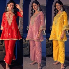PUNJABI SHARARA PLAZZO KURTI PLAZZO SALWAR KAMEEZ SUIT WOMEN READY MADE DESIGNER