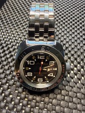 Vostok Amphibia Automatic Diver Watch Black Dial 200m Mechanical 31 jewels 