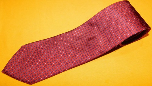 BATTISTONI MADE IN ITALY ROT/BLAU/GELB PUNKTE MOTIV KRAWATTE - KRAWATTEN - DESIGNER KRAWATTEN.