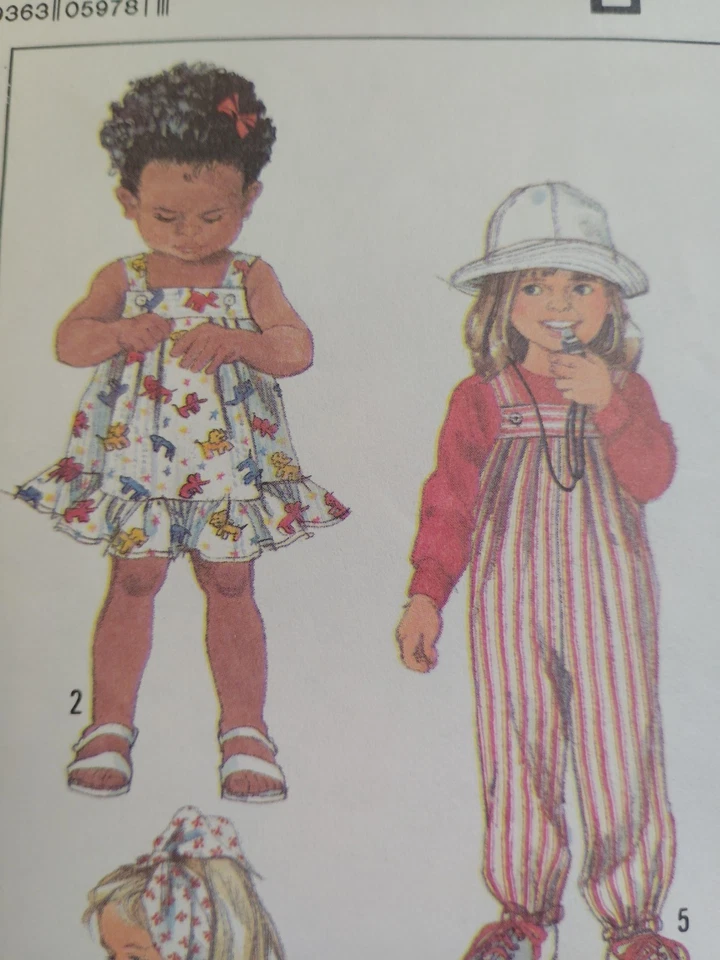 Overalls Sundress Jumper Dress Shorts 3 3T Simplicity 8781 Sewing Pattern Cut - Image 3 of 4