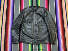Vintage 70s Schott Bros Cafe Racer Jacket Size 46 Steerhide Leather Perfecto