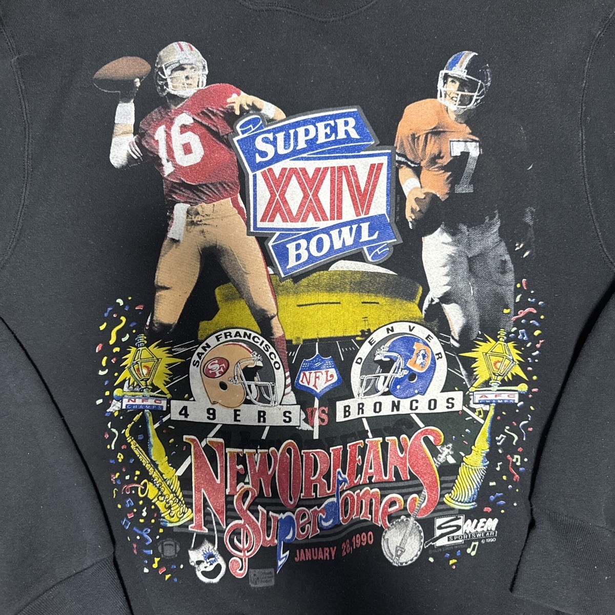 Vintage Salem Super Bowl XXIV 49ers Broncos Montana Vs Elway VTG