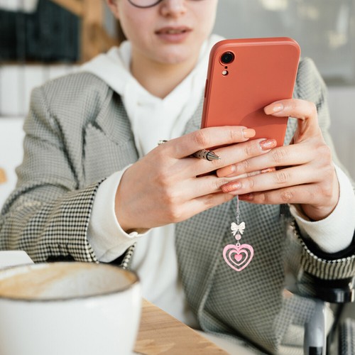 2 Pcs Love Bow Mobile Phone Chain Cute Charm for Women Accessories - 第 2/12 張圖片