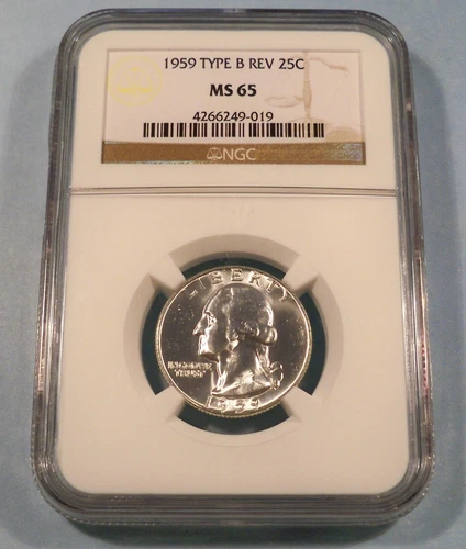 1959 NGC MS 65 WASHINGTON QUARTER 25c TYPE B REVERSE