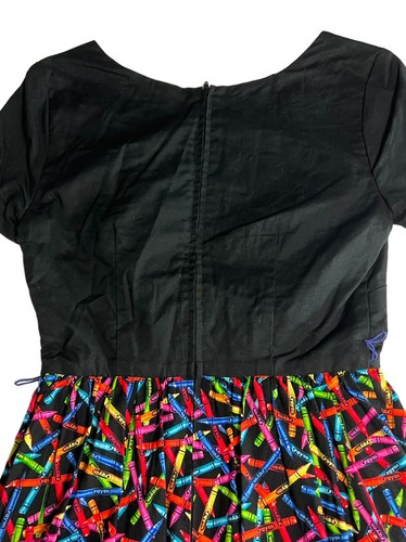 Bea Dot ModCloth Dress Women's Small Black Crayon Print Short Sleeve Cotton USA - Picture 11 of 16