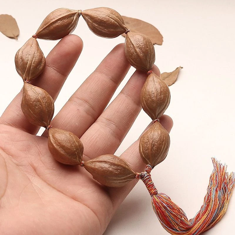 Pulsera Nuez Oliva Pulida Núcleo Crudo Punta Hierro Cuentas Wenwan Portátil Hombres Foto 3 de 4