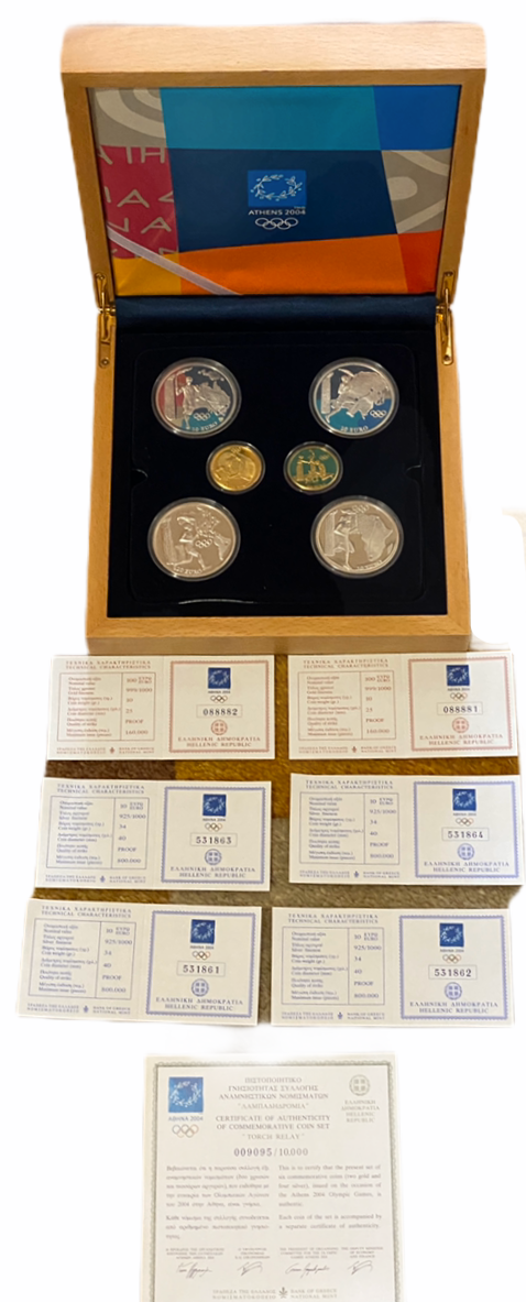 2004 ATHENS OLYMPICS 6 GOLD-SILVER PROOF COIN COMMEMORATIVE 2004 ATHENS OLYMPICS 6 GOLD-SILVER PROOF COIN COMMEMORATIVE