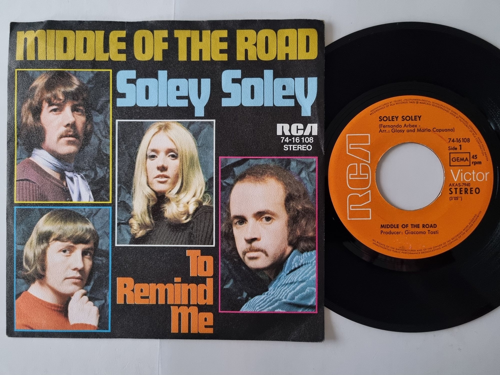 Middle Of The Road - Soley Soley 7'' Vinyl Germany