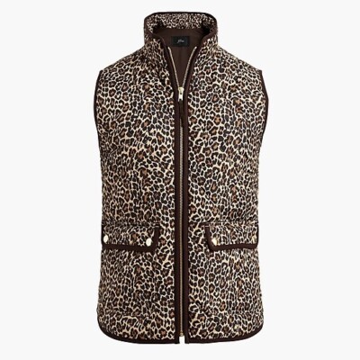 leopard print puffer vest