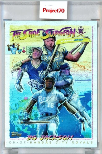 2021 TOPPS PROJECT 70 BO JACKSON BY THE SHOE SURGEON - RAINBOW FOIL 11/70 #288