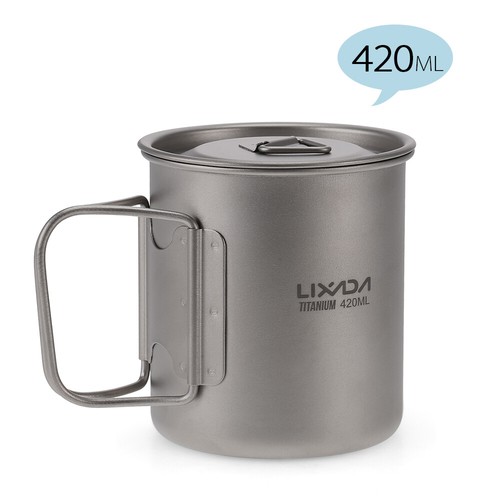 300ml/350ml/420ml/550ml/650ml/750ml Titanium Cup with Folding Spork F8P9 - Picture 58 of 75