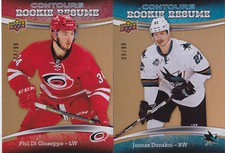 15-16 Upper Deck Contours Phil Di Giuseppe /99 Rookie Resume GOLD Rainbow 2015