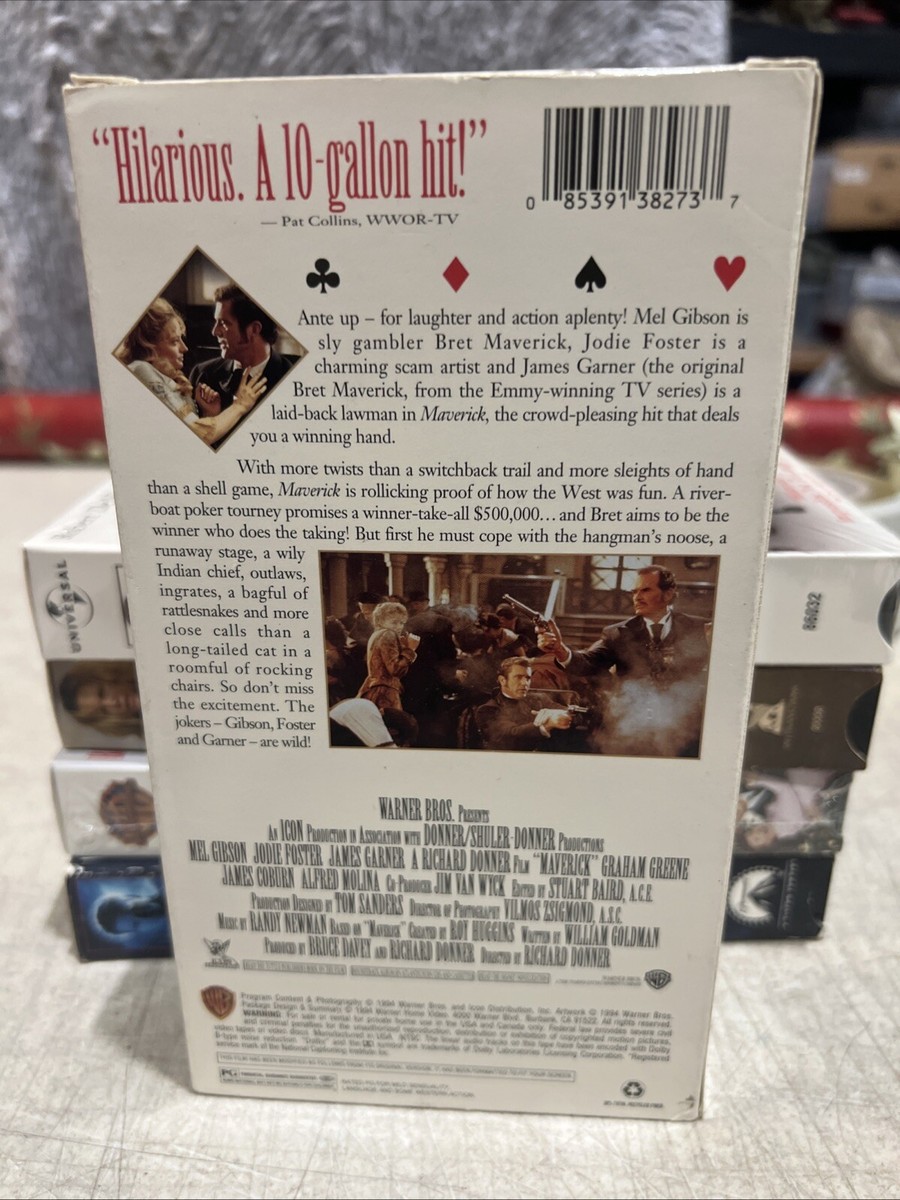 Maverick VHS 1994 Mel Gibson Jodie Foster | eBay