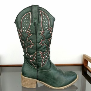 dark green cowboy boots