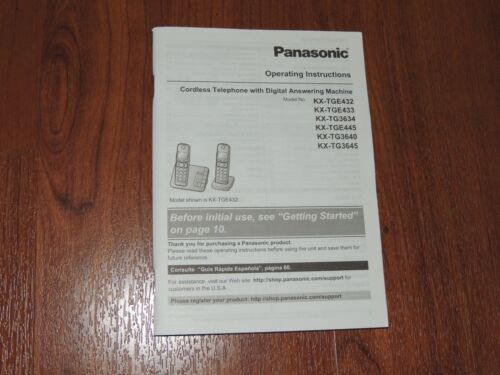 Manual User's Guide for Panasonic KX-TGE432 TGE433 TG3634 TGE445 TG3640 TG3645 - Picture 1 of 1