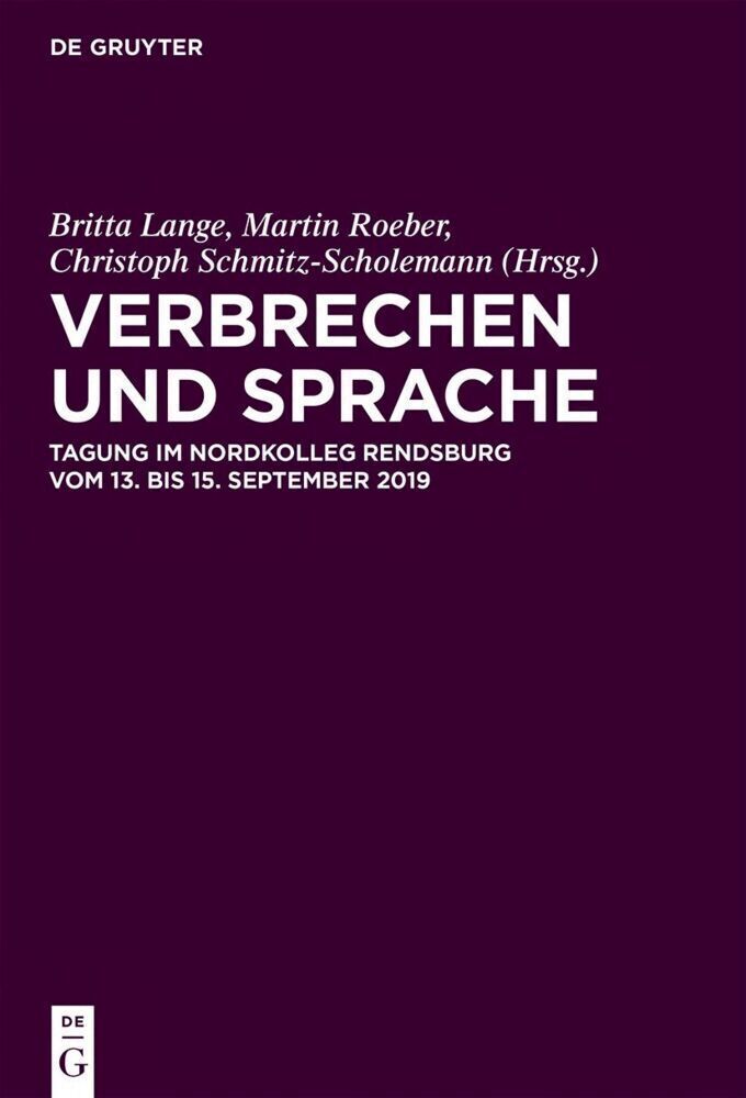 Thumbnail - Verbrechen Und Sprache | Britta Lange (u. A.) | Deutsch | Buch | Xiii
