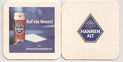 Hannen old - old beer mat ''Hanne speaks to me: to a new one!''