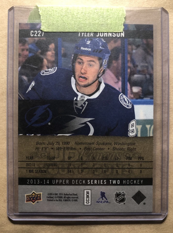 Tyler Johnson Young Guns Canvas 2013-14 C227 Upper Deck - Image 2 of 2