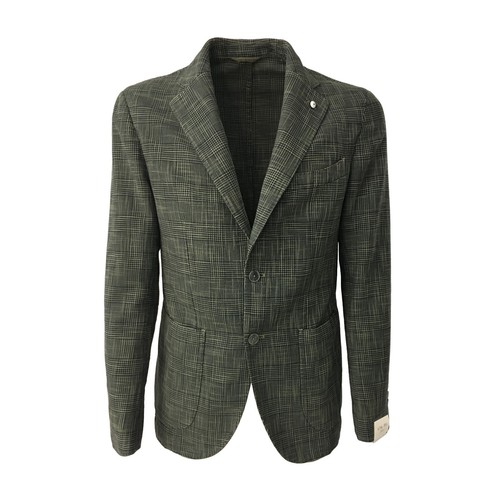 L.B.M. 1911 Herren Jacke gefüttert grün Prince of Wales 93%Baumwolle 7%Seide 2857 - Bild 3 von 4
