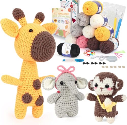 Crochet Kit for Beginners, Crochet Animal Kit, Learn to Crochet Kits for Adults