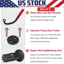 13mm Idle Lock Nut Wrench,Pump Gear Puller,Engine Barring Tool for Dodge Cummins