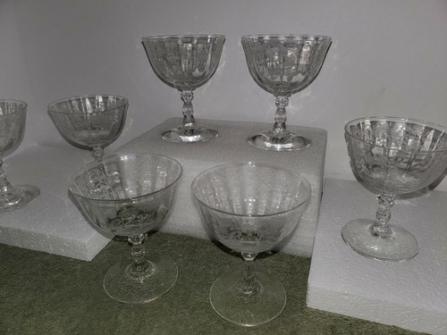 8 Fostoria MEADOW ROSE Goblet Clear 6 oz Sherbet Champagne Glass Stem 18-261 - Picture 5 of 8
