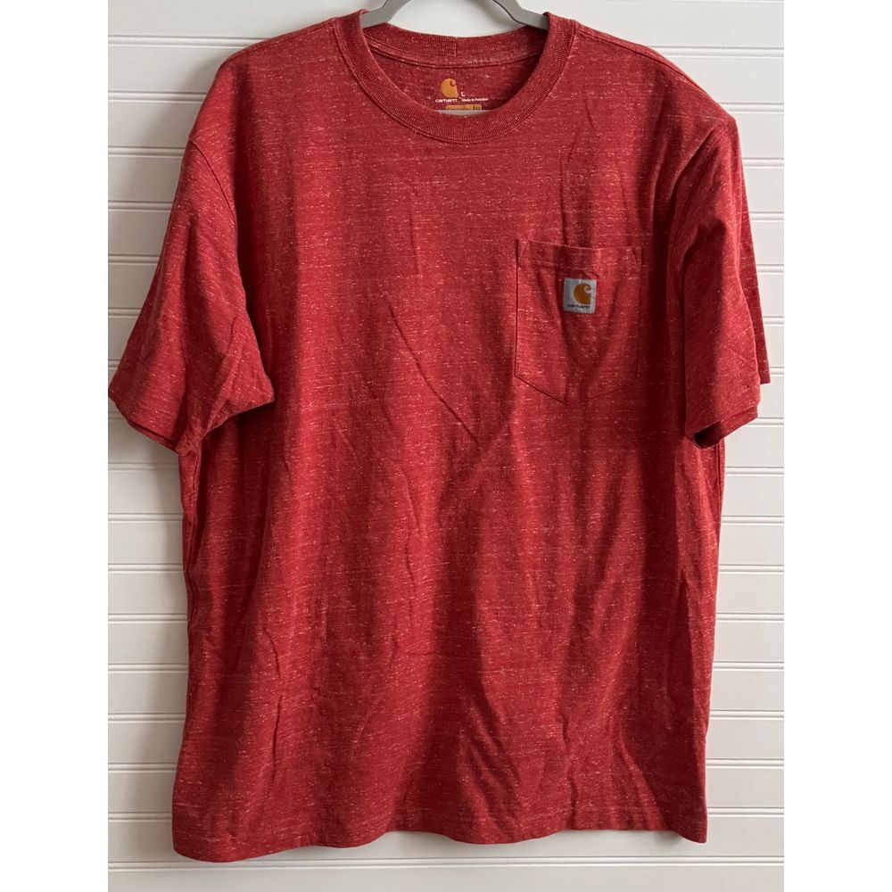 Carhartt Heavyweight Original Fit Heathered Red Pocket T-Shirt Size L