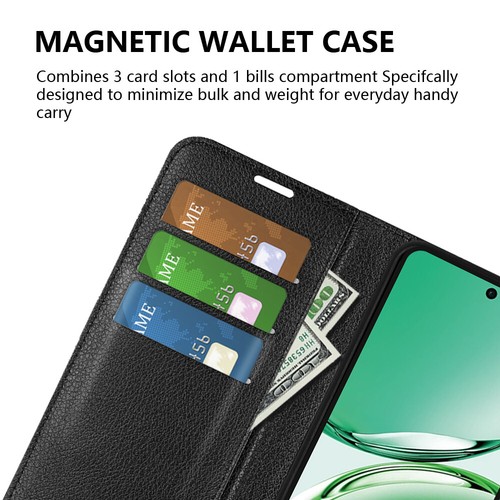 New Leather wallet stand flip Cover Skin Phone Case For OPPO Reno 12 F/F27 5G - Picture 8 of 26