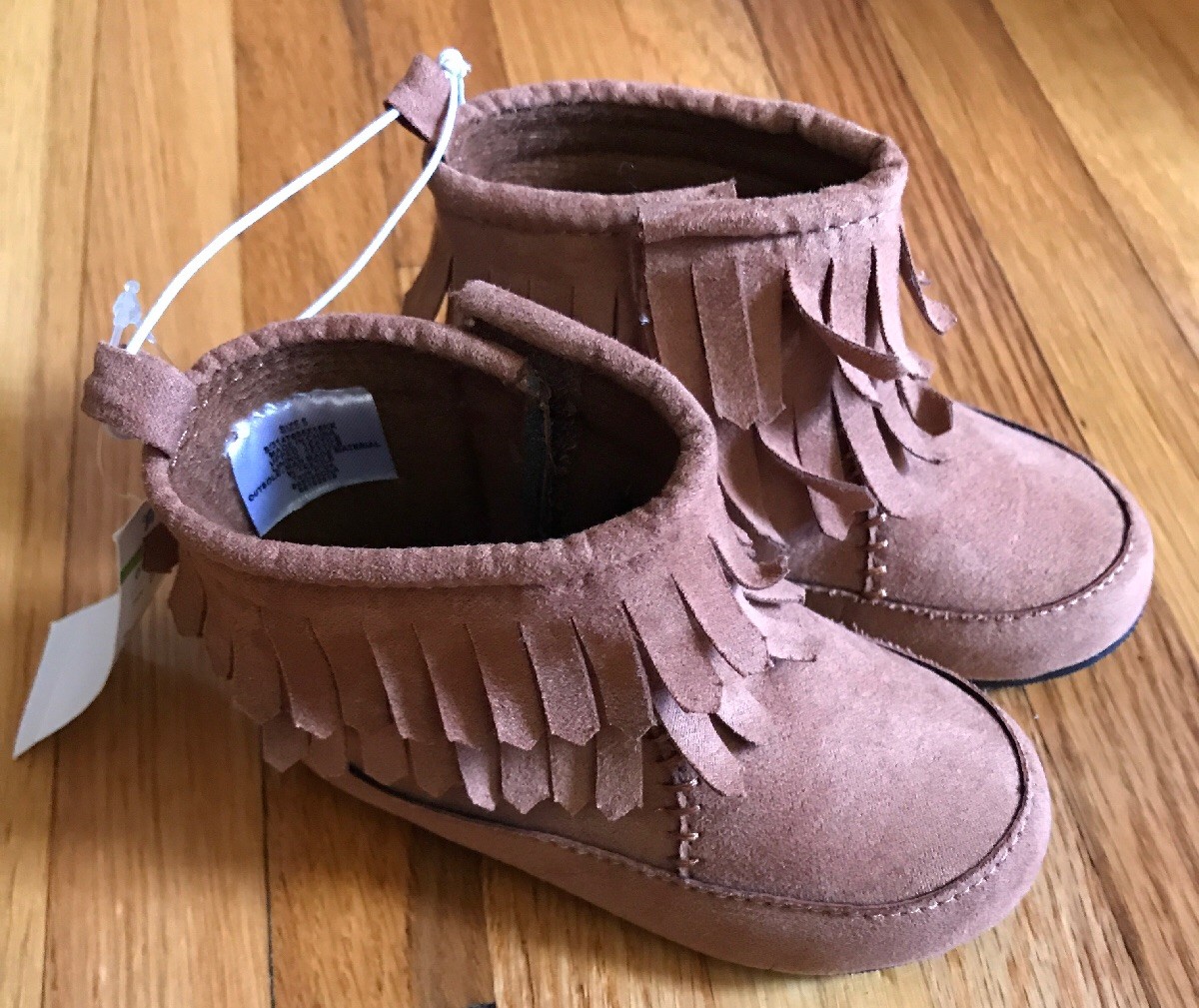 Toys R Us Baby Girls Boots Size Brown Suede “NEW”