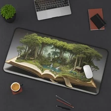 Enchanting Forest Desk Mat,  Aesthetic XL Mouse Pad Computer Gaming Desk Mat