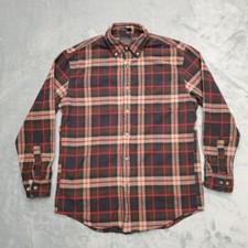 Pendleton Shirt Mens Medium Red Plaid Mason Flannel Cotton Long Sleeve Classic