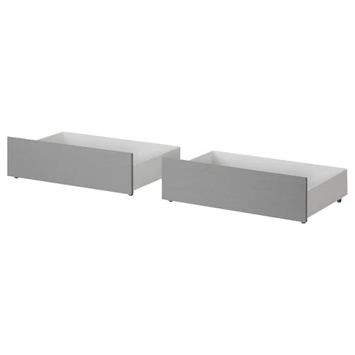 MALM Bed storage box for high bed frame grey stained 200 cm 2